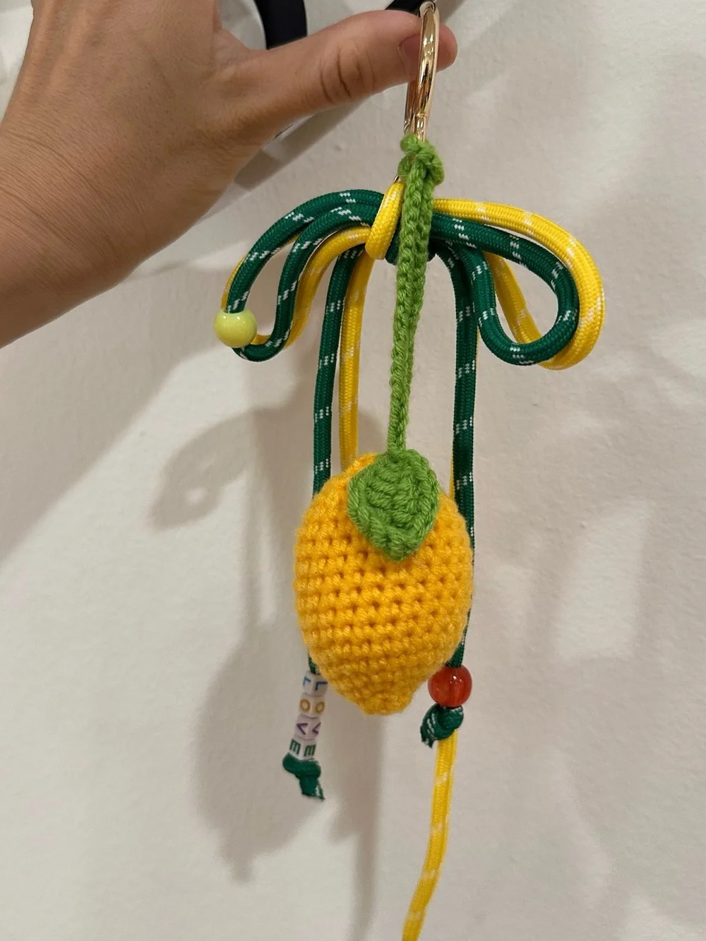 Bagbuddy Lemon Crochet Keychain Bag Charm